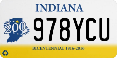 IN license plate 978YCU