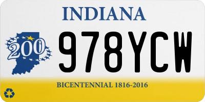 IN license plate 978YCW