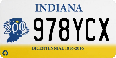 IN license plate 978YCX