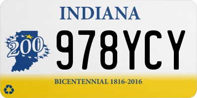 IN license plate 978YCY