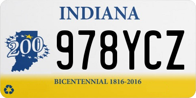 IN license plate 978YCZ