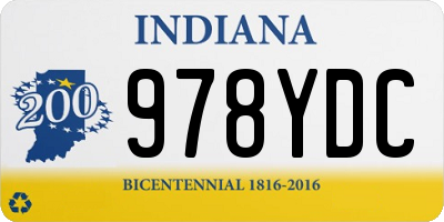 IN license plate 978YDC