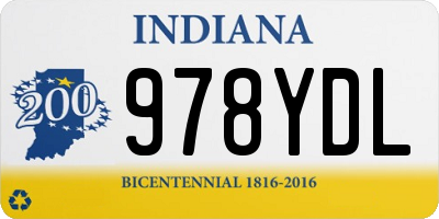 IN license plate 978YDL