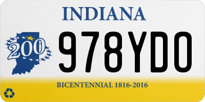 IN license plate 978YDO