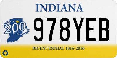 IN license plate 978YEB