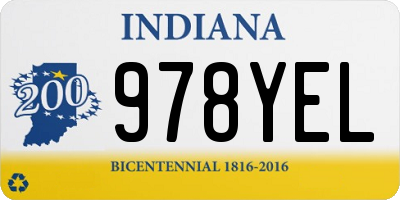IN license plate 978YEL