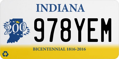 IN license plate 978YEM