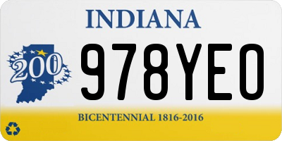 IN license plate 978YEO