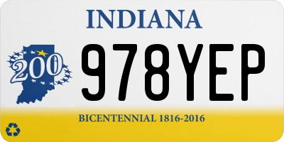 IN license plate 978YEP