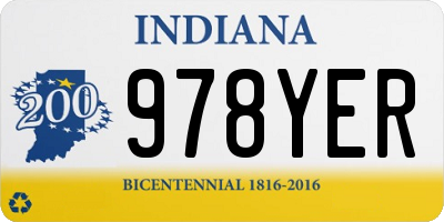 IN license plate 978YER