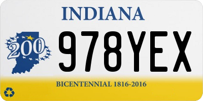 IN license plate 978YEX