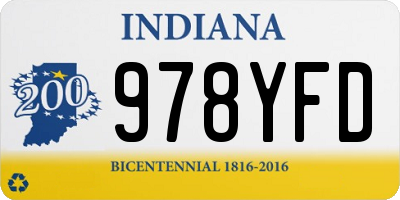 IN license plate 978YFD