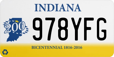 IN license plate 978YFG
