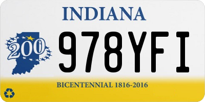 IN license plate 978YFI