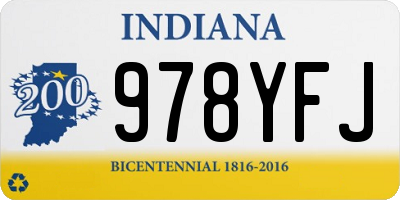 IN license plate 978YFJ