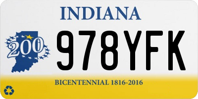 IN license plate 978YFK