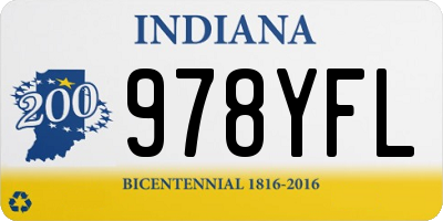 IN license plate 978YFL