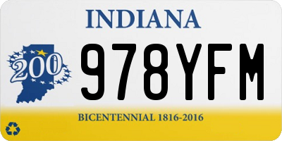 IN license plate 978YFM