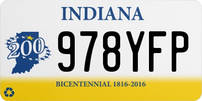IN license plate 978YFP