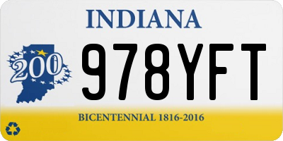 IN license plate 978YFT