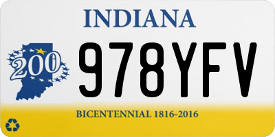IN license plate 978YFV