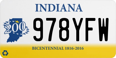 IN license plate 978YFW
