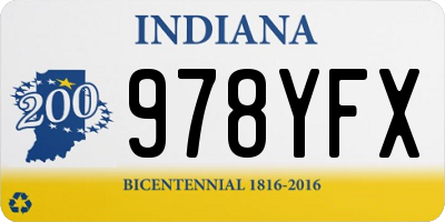 IN license plate 978YFX
