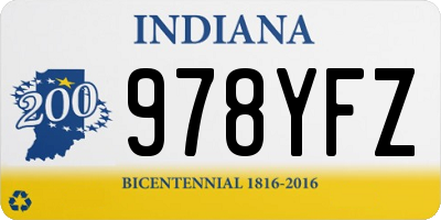 IN license plate 978YFZ