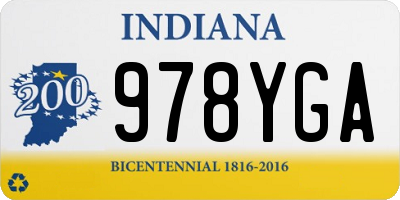 IN license plate 978YGA