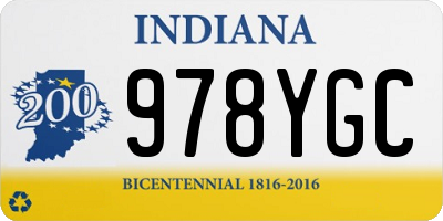 IN license plate 978YGC