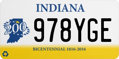 IN license plate 978YGE