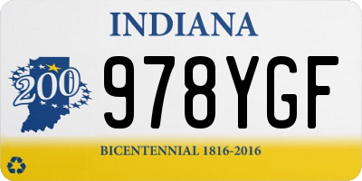 IN license plate 978YGF
