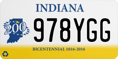 IN license plate 978YGG