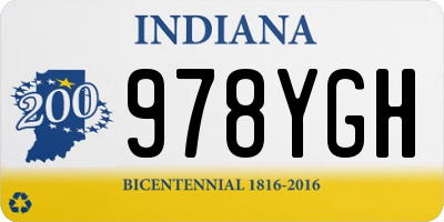 IN license plate 978YGH