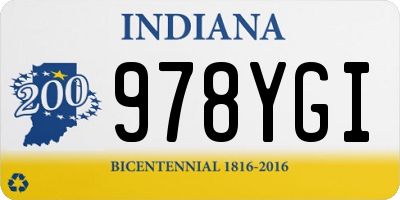 IN license plate 978YGI