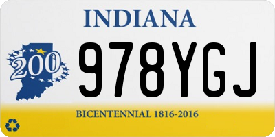 IN license plate 978YGJ