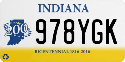 IN license plate 978YGK