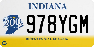 IN license plate 978YGM