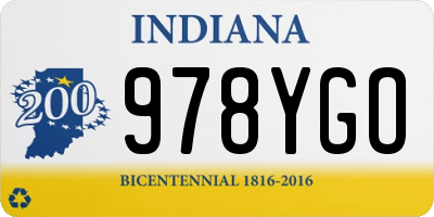 IN license plate 978YGO