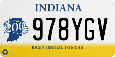 IN license plate 978YGV
