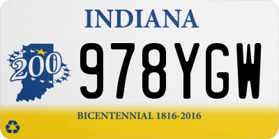 IN license plate 978YGW