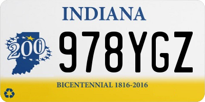IN license plate 978YGZ