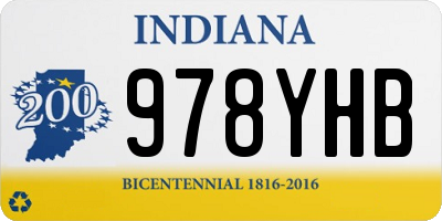 IN license plate 978YHB