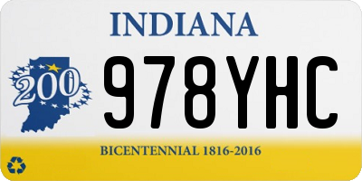 IN license plate 978YHC
