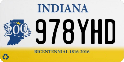 IN license plate 978YHD