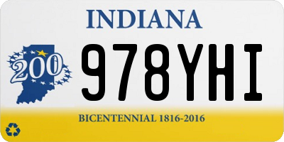 IN license plate 978YHI