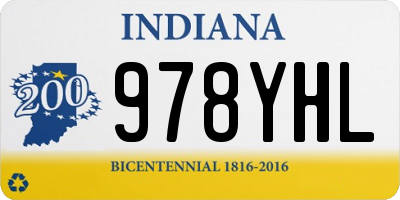 IN license plate 978YHL