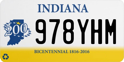 IN license plate 978YHM