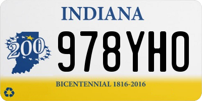 IN license plate 978YHO