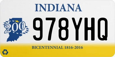 IN license plate 978YHQ